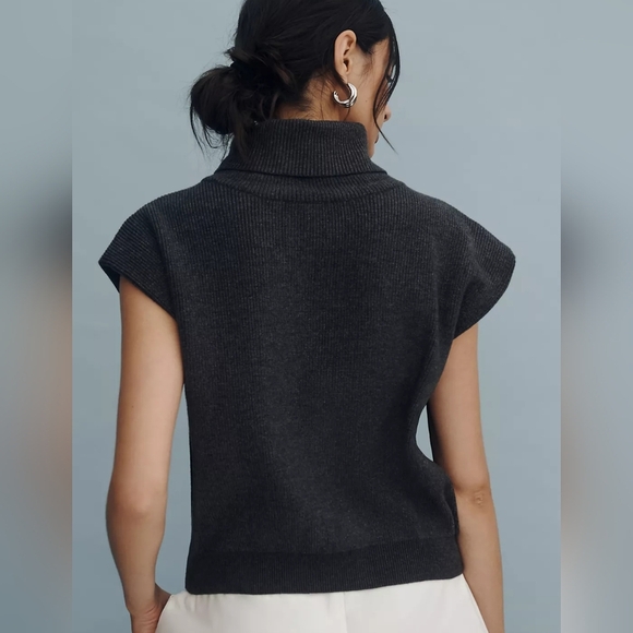 Anthropologie Maeve Mock-Neck Muscle Sweater Vest - Picture 4 of 11